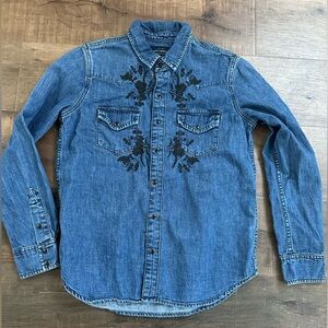 Western embroidered denim shirt size XS lucky brand